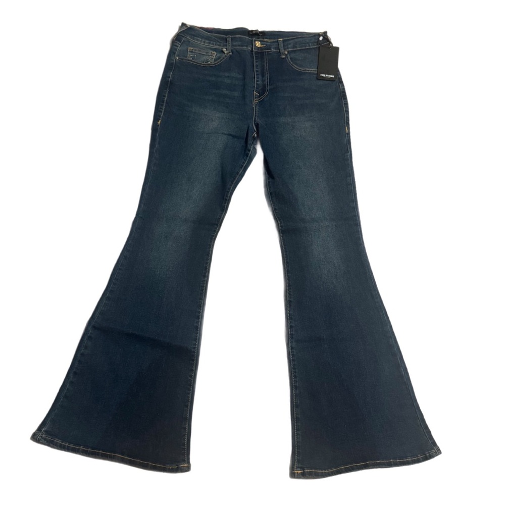 True Religion Women’s Flare Jeans NWT Y2K Size 30 Dark Wash Designer Denim - Picture 3 of 11